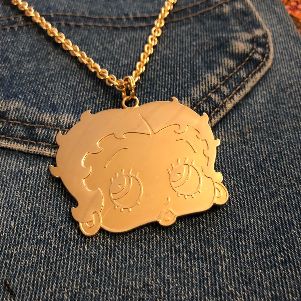 NWT betty boop faux gold chain necklace